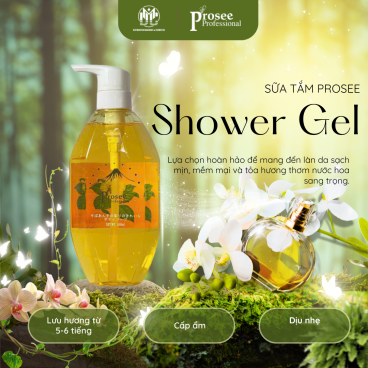 Sữa tắm Prosee PM4 Màu Vàng 600ml - Hương nước hoa,Thơm mát, Dịu Nhẹ - Mỹ phẩm Prosee