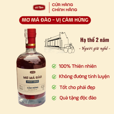 Mơ Má Đào - vị Cảm Hứng - Thương hiệu Cô Tâm (375ml/500ml) - Sản phẩm thủ công từ làng cổ Bách Cốc