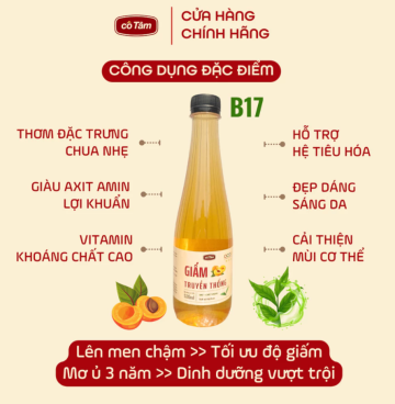 Giấm Cô Tâm chai 520ml gia vị làng Bách Cốc lên men 6 tháng chum sành